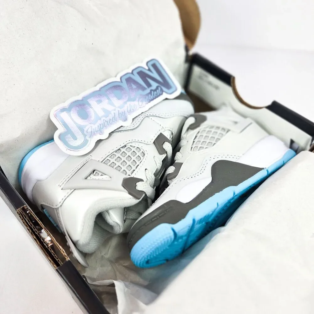 Nike Air Jordan 4 Retro TD Photon Dust Blue Chill Toddler 6C HV4759-014